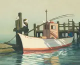 Herman Gustav Struck, At Rest, China Camp, oil on board