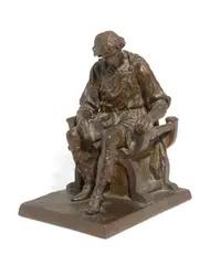 Seated Figure by William Ordway Partridge, bronze with dark brown patina, sold Nov 2018