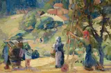 Joseph Raphael, Working in the Fields, oil on canvas
