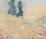 William Clapp, Carmel Valley, Golden Hills, oil on masonite