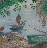 William Frederic Ritschel, Native Fisherman (Tahiti), circa 1923, oil on canvas