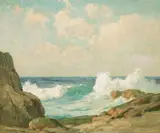 The Pacific Shore by Maurice Braun, oil on canvas, sold Nov 2018