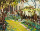 Alfred R. Mitchell, A San Diego Garden, oil on board