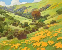 Springtime, Coastal Range by Ray Roberts, oil on board, sold Nov 2018