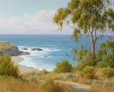 David Chapple, California Coast, oil on canvas laid down on board
