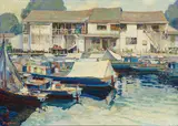 William Twigg-Smith, Hilo Sampans, 1917, oil on canvas