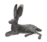 Mark Rossi, Black-tailed Jackrabbit (Lepus californicus Pose #1, Lying down), bronze with dark olive patina