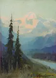 Mount McKinley by Sydney Laurence, oil on canvas affixed to masonite, sold Nov 2018