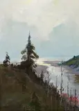 Estuary by Sydney Laurence, oil on canvasboard, sold Nov 2018