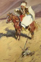 John Moyers, Once, the Buffalo were more than Bones, oil on canvas