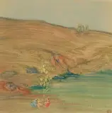 Xavier Martínez, Untitled (Poplars and Figures), circa 1915-1918, monotype on paper