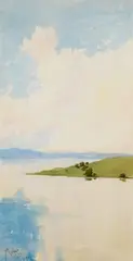 Francis McComas, View along the bay, 1899, watercolor on paper