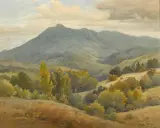 Mt. Tamalpais by Percy Gray, watercolor and pencil on paper, offered Aug 2018