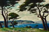 Dedrick Brandes Stuber, Blue Waters, Monterey, oil on canvas