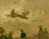 Armin Carl Hansen, Cowboy Sport (Bulldogging), oil on canvas board