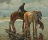 William Frederic Ritschel, Toilers, Katwijk, Holland, oil on canvas