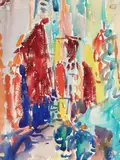 Bernard von Eichman, Hong Kong Scene; Houses (double-sided), watercolor on paper
