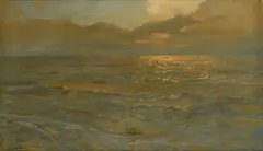 Charles Dickman, A Seascape sunset, oil on canvas