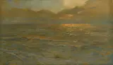 Charles Dickman, A Seascape sunset, oil on canvas