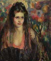 John Hubbard Rich, Carmen, circa 1930, oil and tooling on masonite