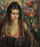 John Hubbard Rich, Carmen, circa 1930, oil and tooling on masonite