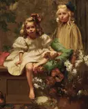 Jean Mannheim, A portrait of the artist's daughters, 1913, oil on canvas