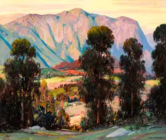 Alfred R. Mitchell, Sunset glow, oil on canvas