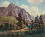 Sierras by Paul Grimm, oil on canvas, sold Aug 2018