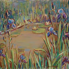 Donna N. Schuster, Irises, oil on canvas