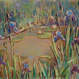 Donna N. Schuster, Irises, oil on canvas
