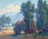 Trees by Paul Grimm, oil on canvas, sold Aug 2018
