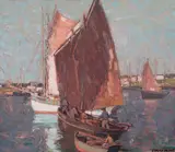 Edgar Alwin Payne, Brittany fishing boats, oil on canvas