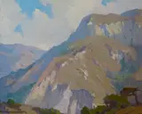 California mountains by Marion Wachtel, oil on canvas, sold Aug 2018
