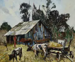 Tony's Ranch by Millard Sheets, circa 1930, oil on canvas, sold Aug 2018