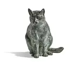 Mark Rossi, Cat Sitting Upright, bronze with green patina