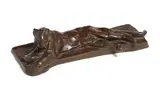 Arthur Putnam, Reclining panther, bronze with brown patina