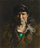 Eustace Paul Ziegler, King Island Eskimo, oil on canvas board