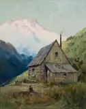 Some Old Sourdough's Home by Sydney Laurence, oil on canvas, sold Aug 2018