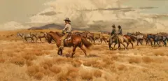 With the Remuda by Frank McCarthy, 1983, oil on canvas, sold Aug 2018