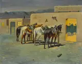 Leonard Howard Reedy, Saturday Night at The Cactus Saloon, oil on canvas