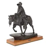 Safe and Sound by Harry Jackson, 1982, bronze with dark brown patina on a wooden base, offered Aug 2018