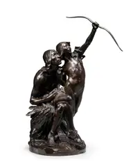 Hermon Atkins MacNeil, The Sun Vow (a lifetime surmoulage), bronze with dark brown patina