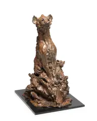 Jonathan Kenworthy, Mother and Child (Spotted Hyena and Cub), 2002, bronze with brown patina