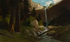 Frederick Ferdinand Schafer, Catskill Fall, Catskill Mountains, New York, alternatively titled, John Muir's Valley, Yosemite, oil on canvas