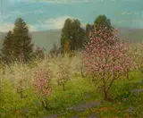 Theodore Wores, Blossom Time in Saratoga, California, 1909, oil on canvas
