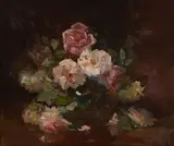 An arrangement of pink roses by Franz Bischoff, oil on canvas, offered Apr 2018