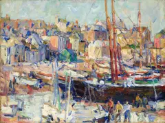 E. Charlton Fortune, Lowstoft Dandy Clippers, St. Ives, 1922, oil on canvas