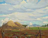 Arthur Hill Gilbert, Haystacks, oil on canvas