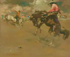 Armin Carl Hansen, Salinas Rodeo, oil on canvas laid to board