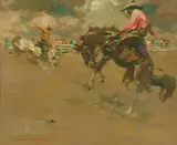 Armin Carl Hansen, Salinas Rodeo, oil on canvas laid to board